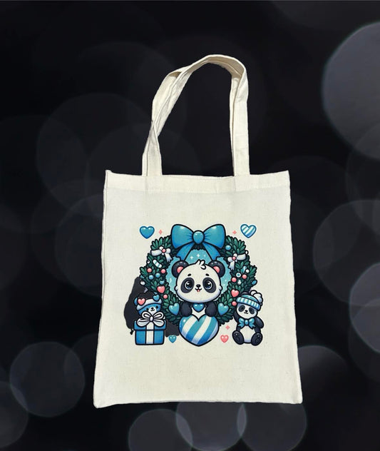 Panda Wreath Tote Bag